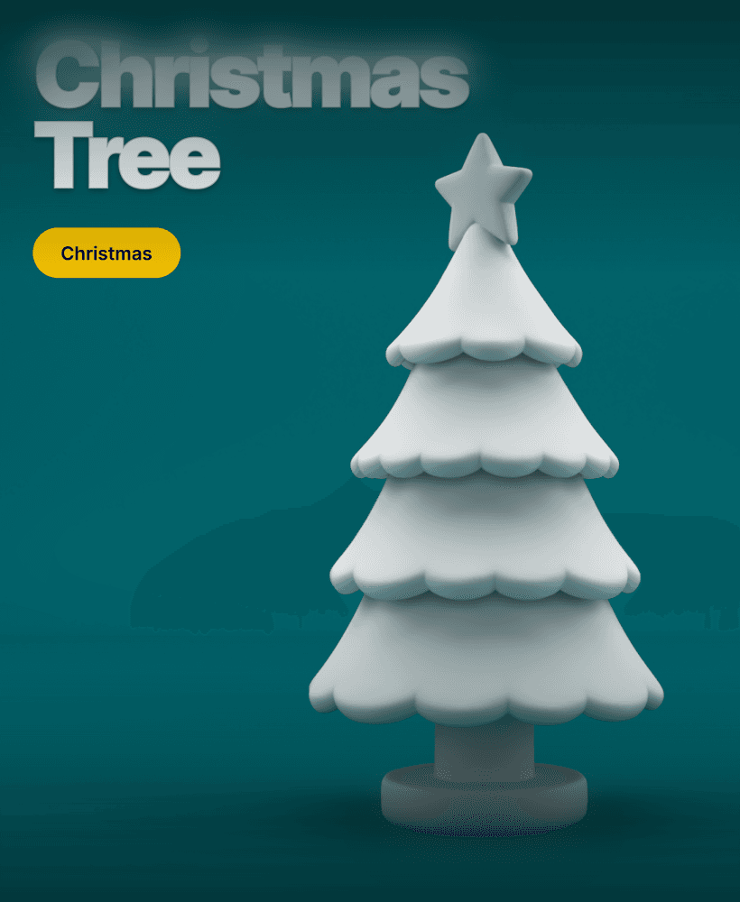Stylized Christmas Tree – Cute Layered Holiday Tree 3d model