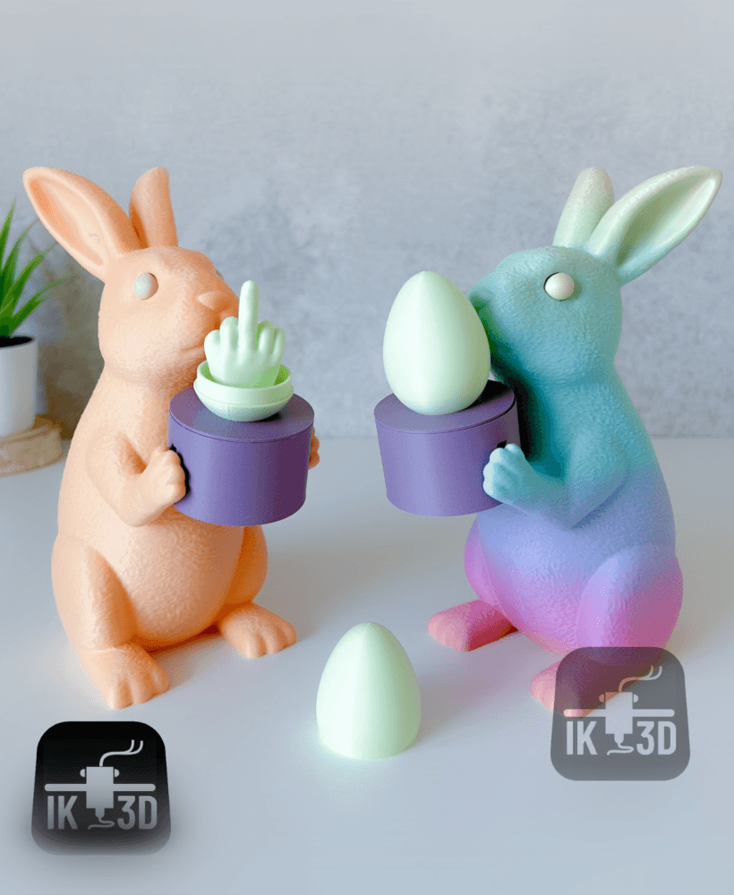 Bunny With Egg Candle Holder / Multiparts & Multicolor 3d model