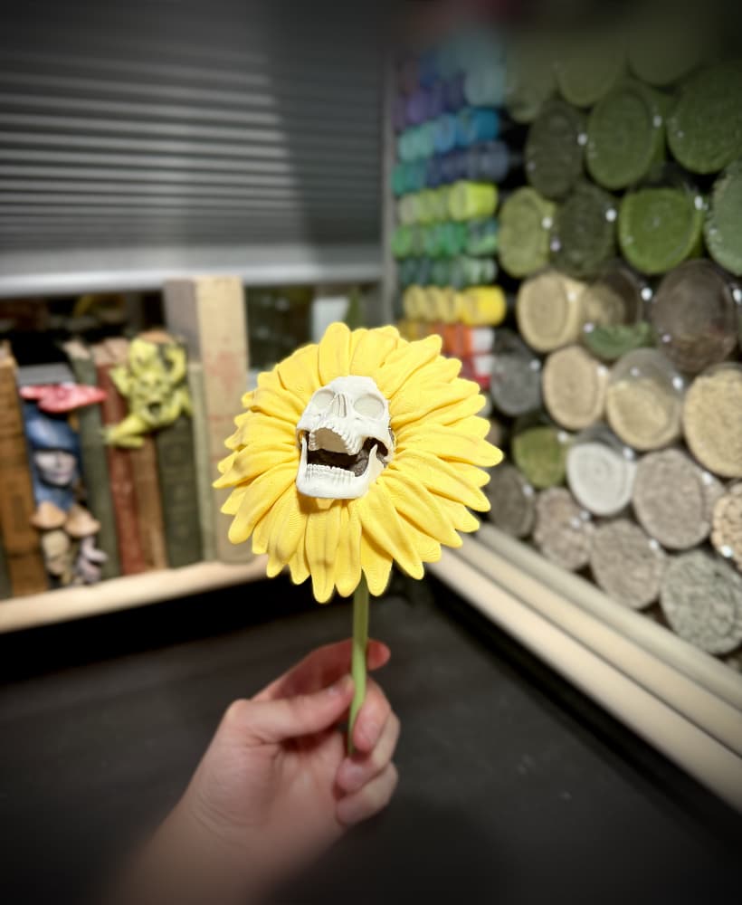Skull sunflower 3d model