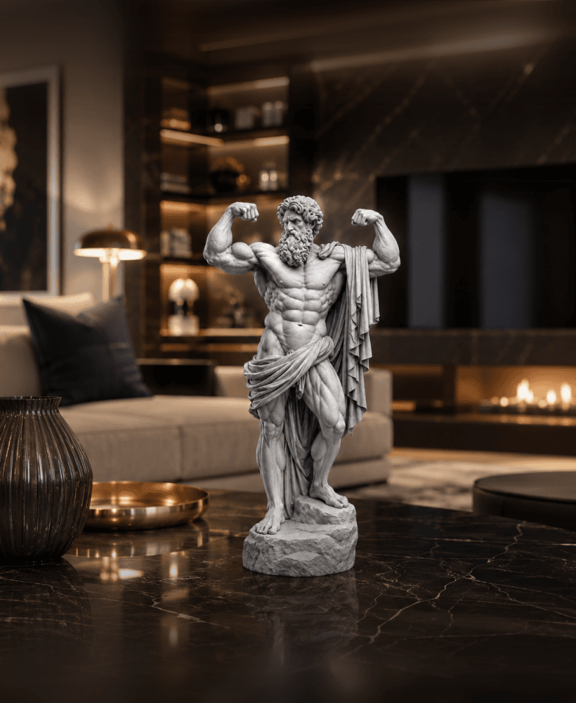 Free Hercules Inspired Statue STL – Mythic Strongman Sculpture 3D Print 3d model