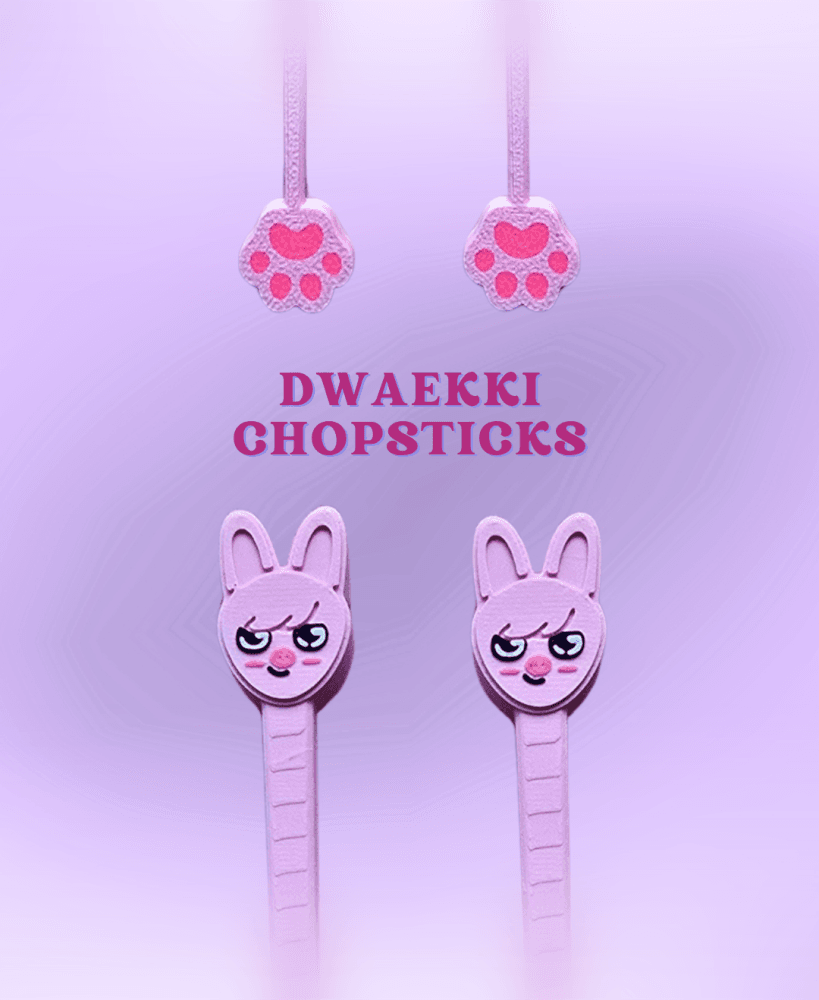 Dwaekki SKZOO Inspired Chopsticks - AMS 3MF 3D Print File 3d model