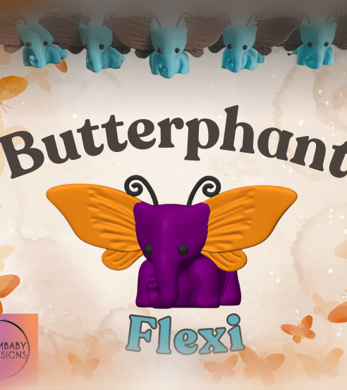 Butterphant Flexi- part elephant, part butterfly, all cute! 3d model