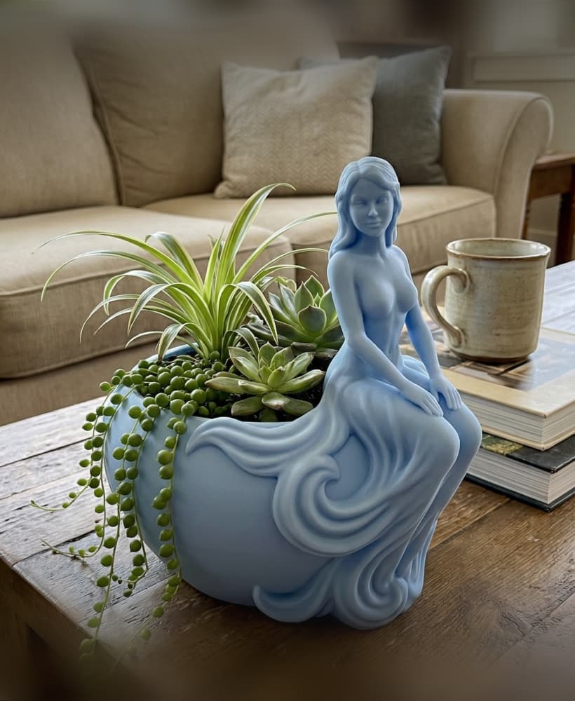 Modern Goddess Planter Vase – Sculptural Woman Succulent Pot Home Decor STL 3d model