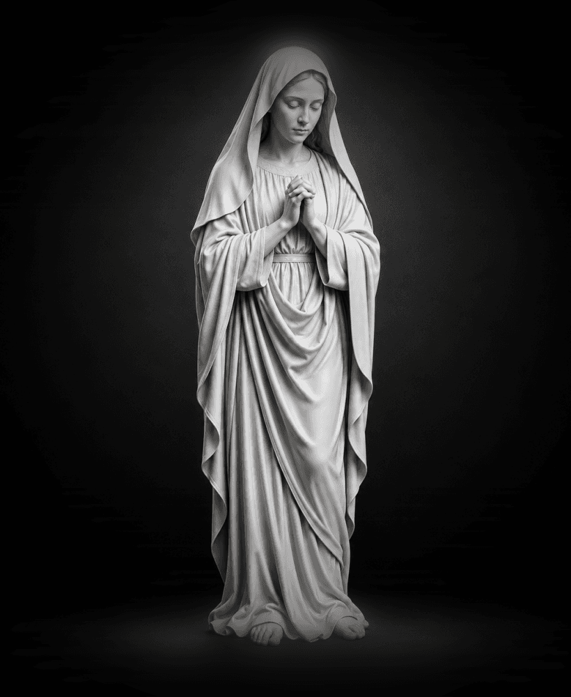 Praying Virgin Mary Statue STL | Blessed Mother Sculpture | Catholic 3D Print Model 3d model