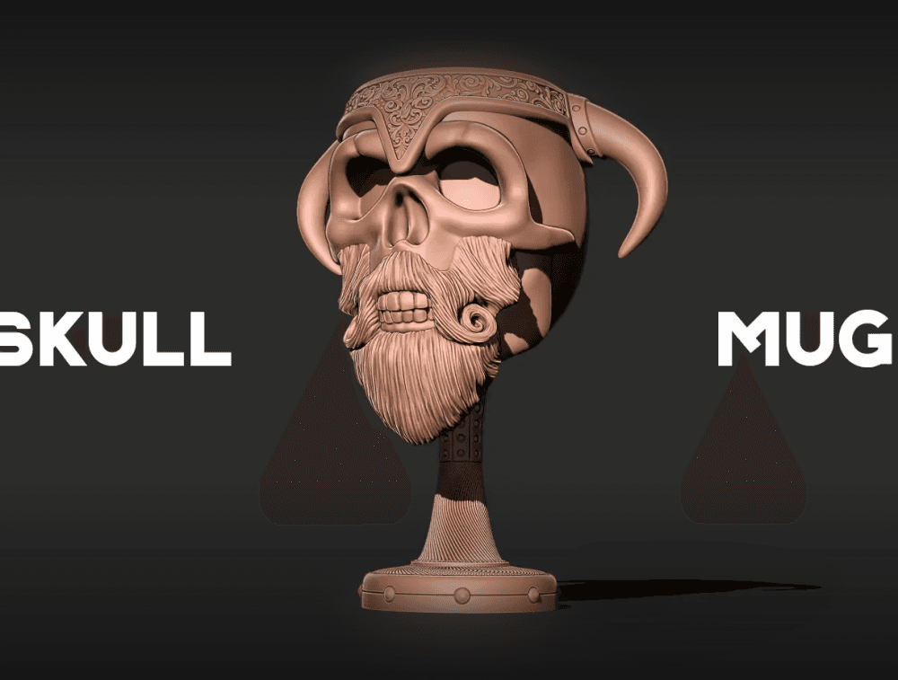 Skull mug 3D print model 3d model