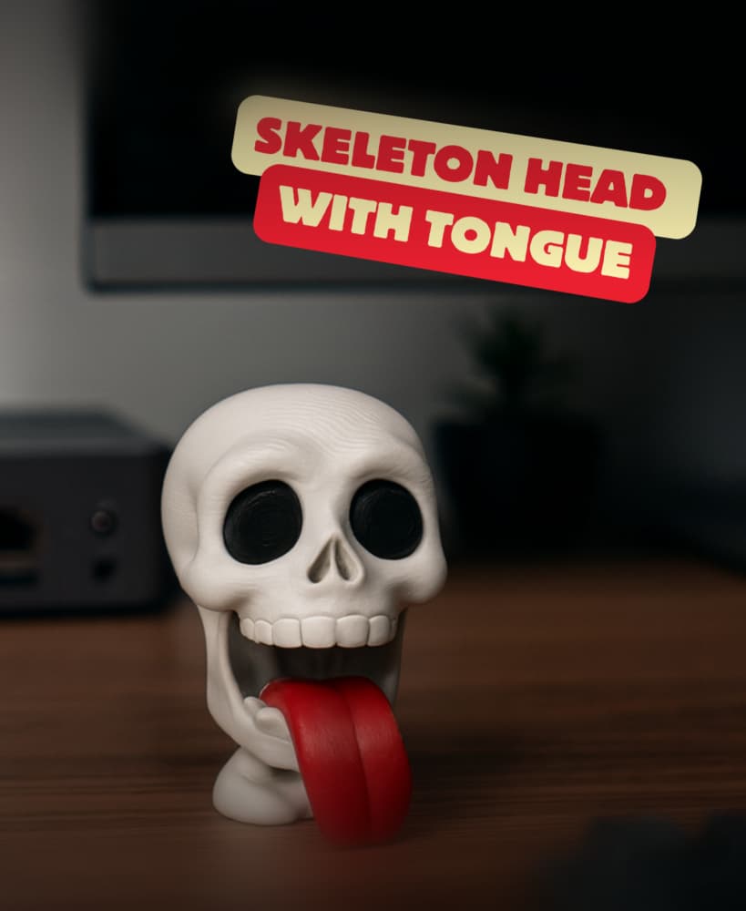 TONGUE-OUT SKULL / CARTOON / CARTOON SKELETON HEAD WITH TONGUE OUT / HALLOWEENDECOR 3d model