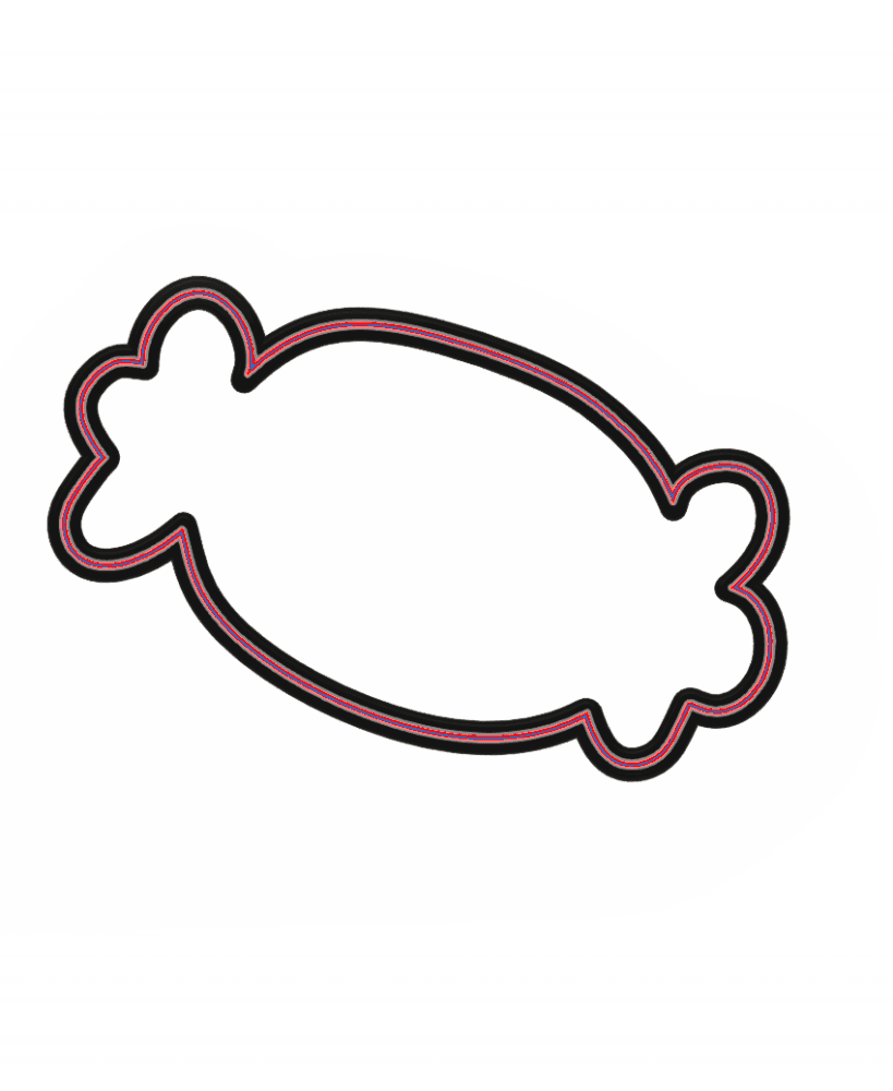 Wrapped Candy Cookie Cutter STL File - 4 inches 3d model