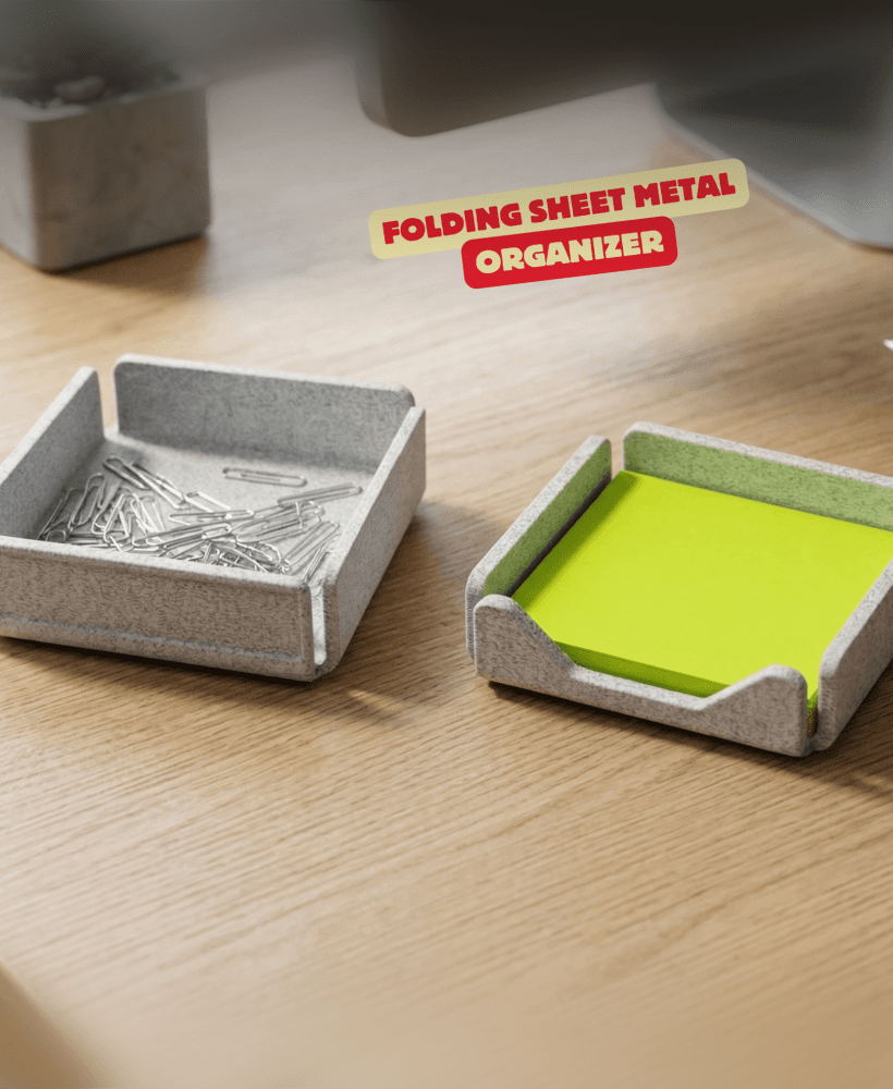 FOLDING SHEET METAL - ORGANIZER / OFFICE ESSENTIALS / MODERN & MINIMAL OFFICE DECOR 3d model