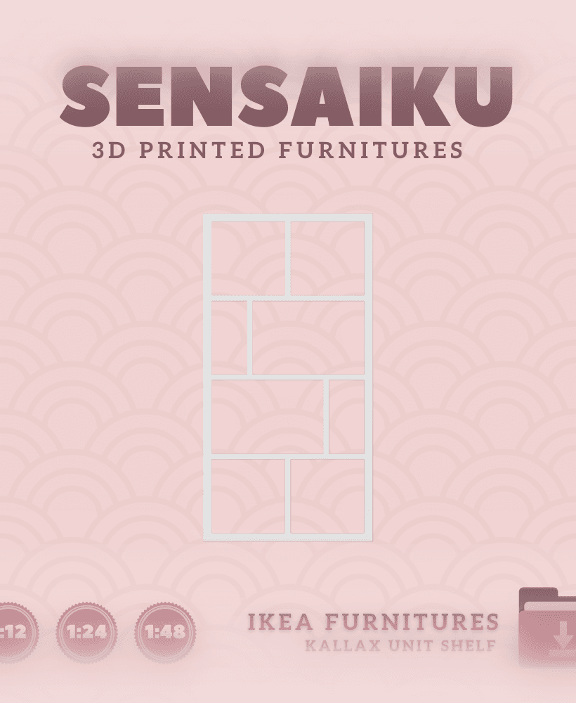 Miniature Replica 11. KALLAX Irregular Shelf Unit V2 for Miniature Dollhouse IKEA 3D for Miniature D 3d model