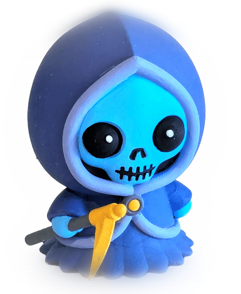 Cute Cryptid Grim Reaper 3D Printable Figure - Adorable Spooky Toy 3d model