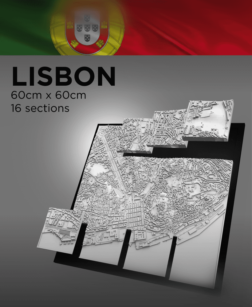 LISBON, Skyline 3d map 3d model