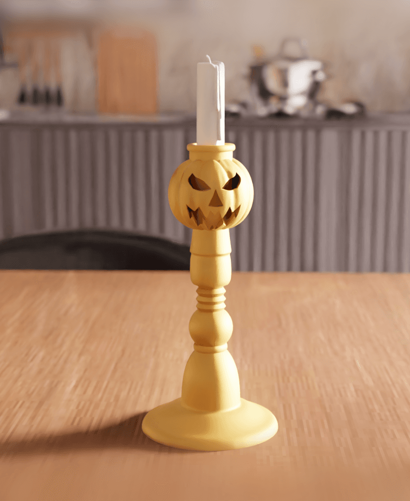 Pumpkin Jack-o'-lantern Candlestick Holder 3d model