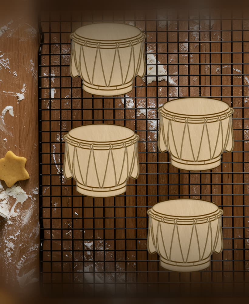 Drum Cookie Cutter, Biscuit Cutter 3d model