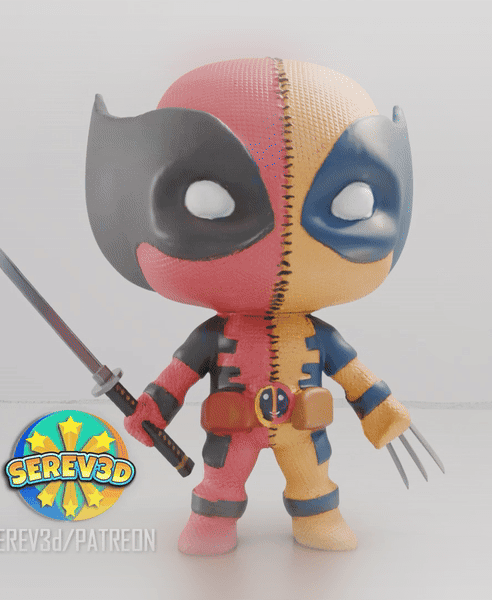 Deadpool Wolverine Fusion - Marvel Fanart Figurine - 3D Print STL/3MF 3d model