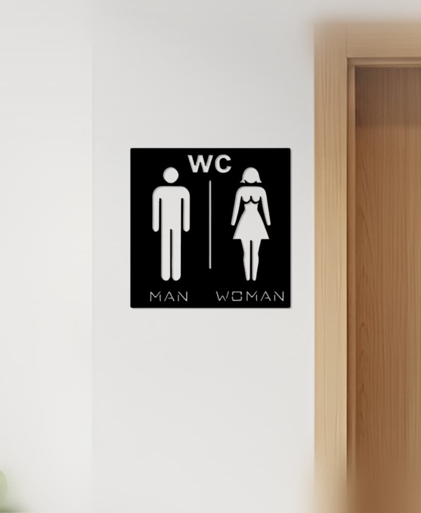 WC, Toilet Sign, Restroom 3d model