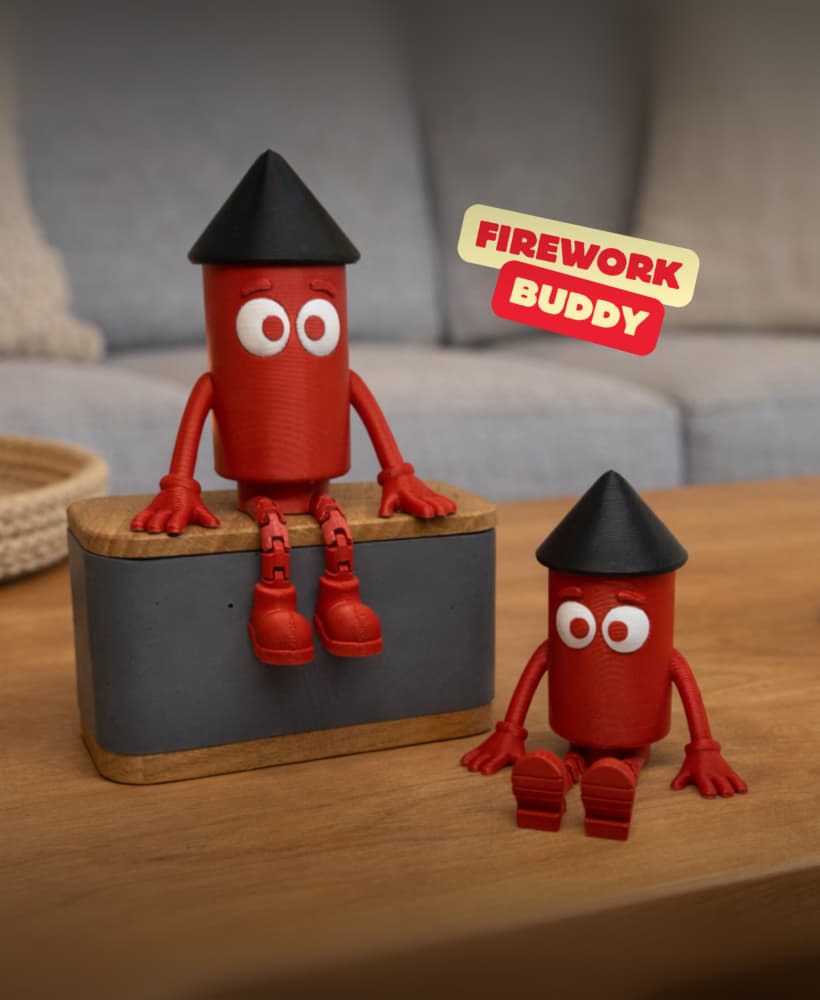 FIREWORK BUDDY ARTICULATED / SILVESTER BUDDY / SILVESTER DECOR 3d model