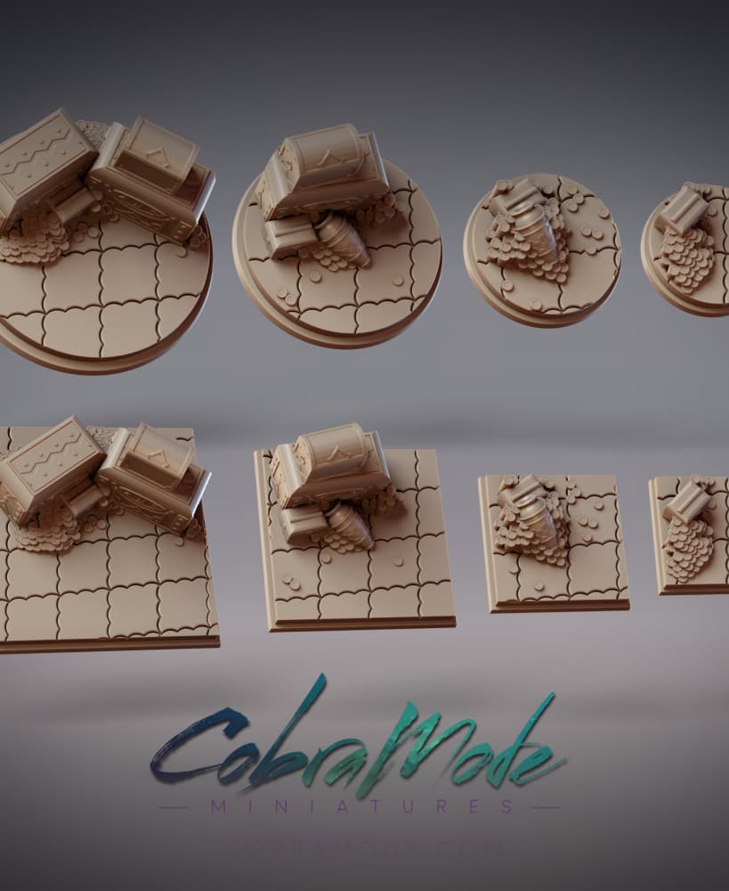 Treasure Vault Base Pack (8pcs) - Round and Square Versions 3d model