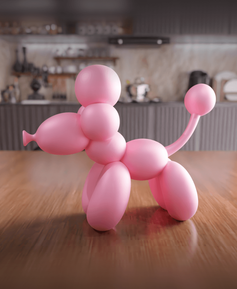 Balloon Poodle Dog Figure - Puppy Party Decor 3d model