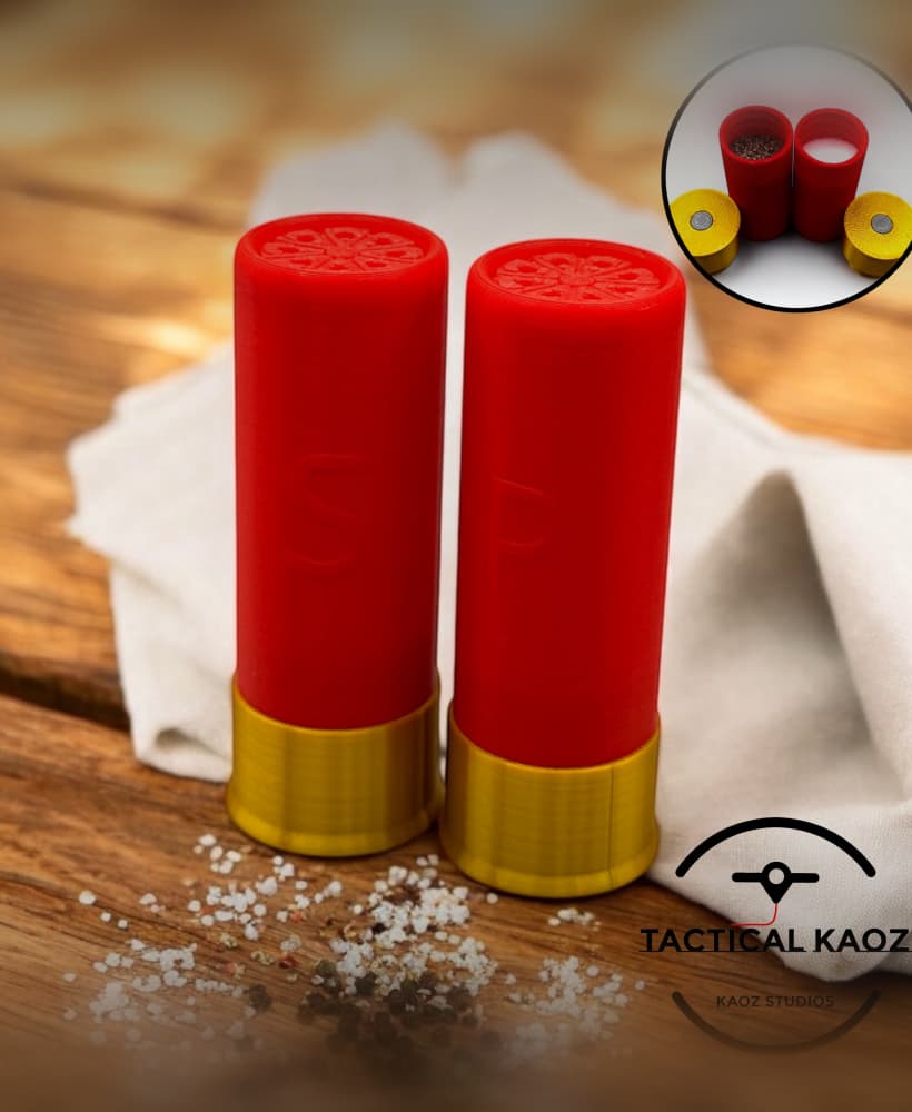 Shotgun Shell Salt & Pepper Shakers – Twist & Season! 3d model