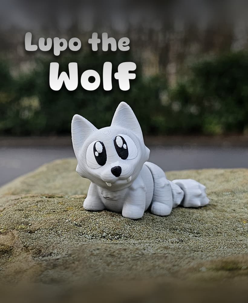 Lupo the Wolf – Flexi Fidget Wolf – 3DPAW 3d model