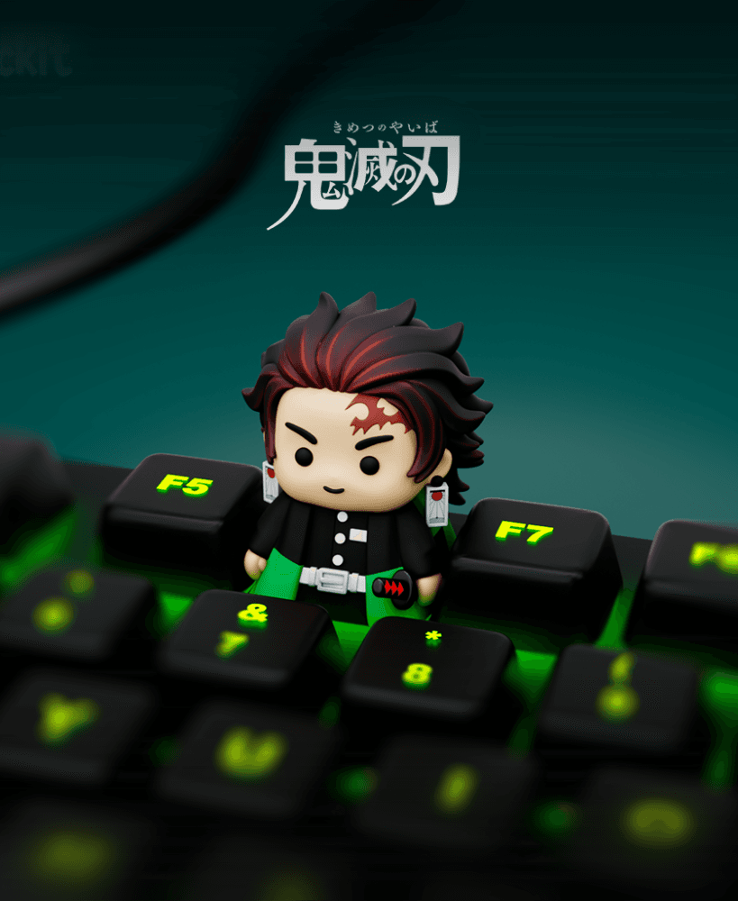 Tanjiro Demon Slayer Keycap โ Anime Artisan Keycap STL for Mechanical Keyboard (Cherry MX Compatible 3d model