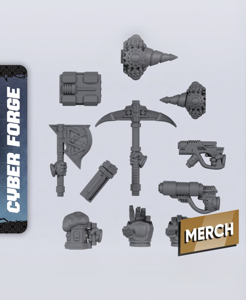 Weapon Parts - With Free Cyberpunk Warhammer - 40k Sci-Fi Gift Ideas for RPG and Wargamers 3d model