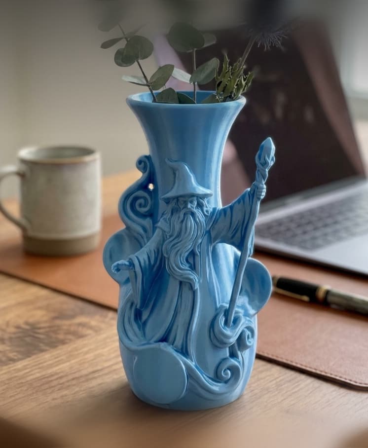 Celestial Wizard Sage Vase - Fantasy Home Decor 3d model