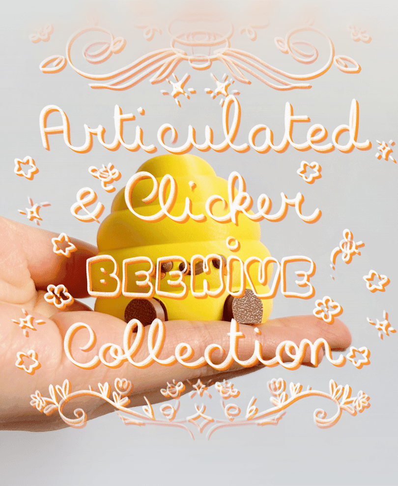 Cute Articulated & Clicker Beehive | No AMS | Print-in-place 3d model