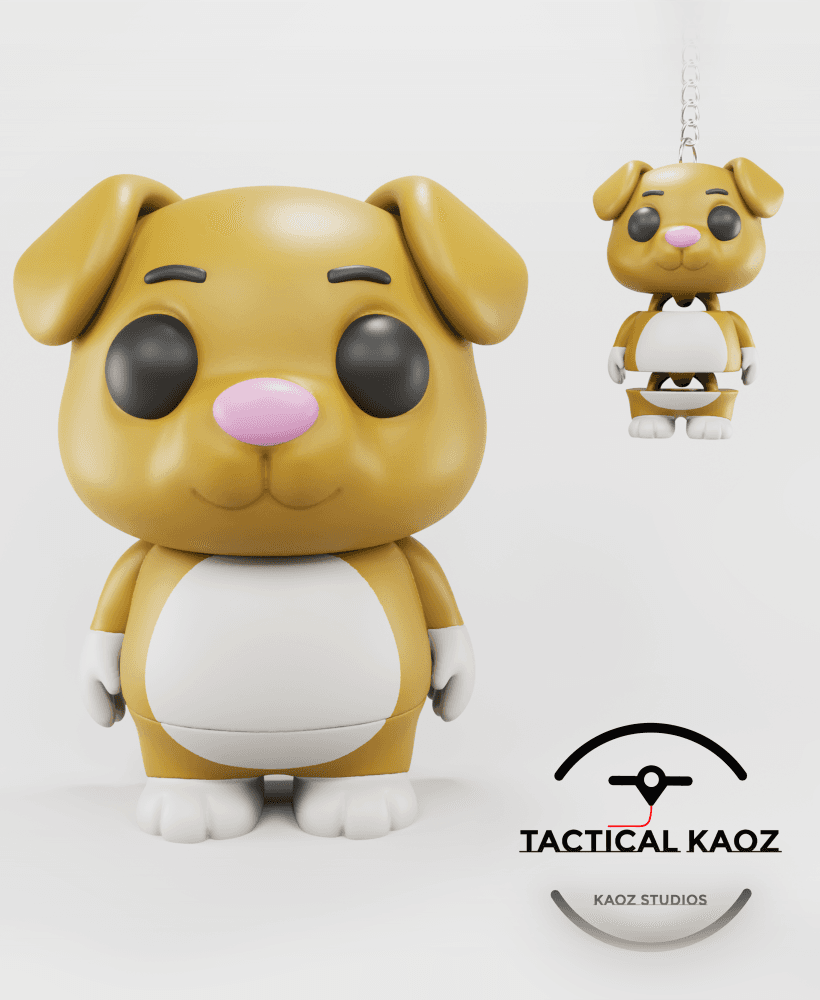 Flexy Dog Figurine + Keychain 3d model