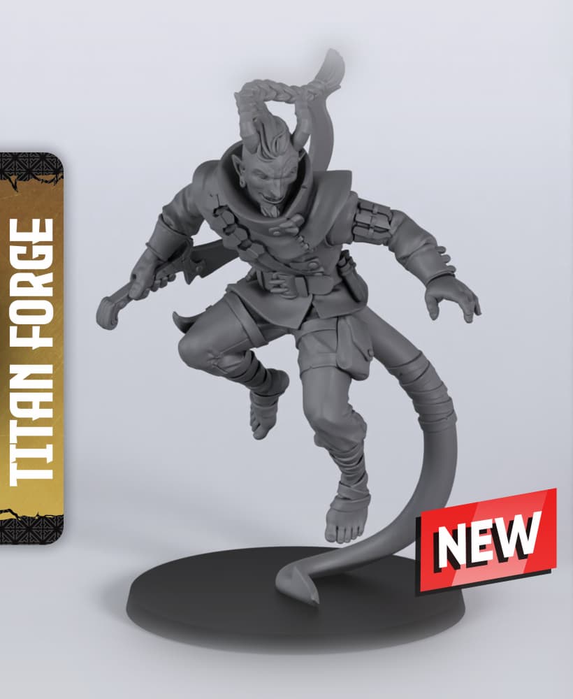 Tiefling RPG Character - With Free Dragon Warhammer - 5e DnD Inspired for RPG and Wargamers 3d model