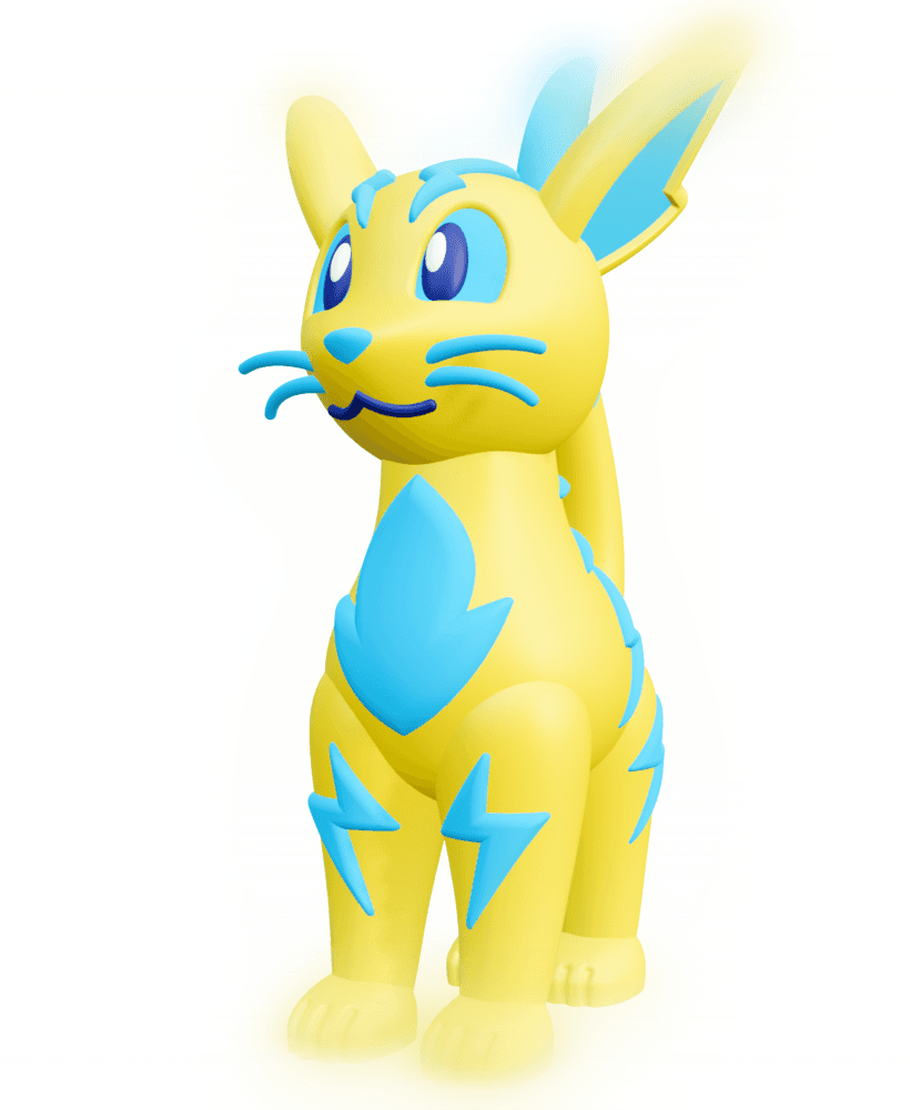 Creature Kin ZipZap – Cute Electric Cat 3D Printable Figure – Royalty-Free STL 3d model