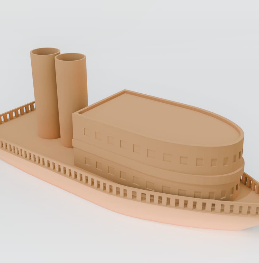 Steamship pencil holder 3d model