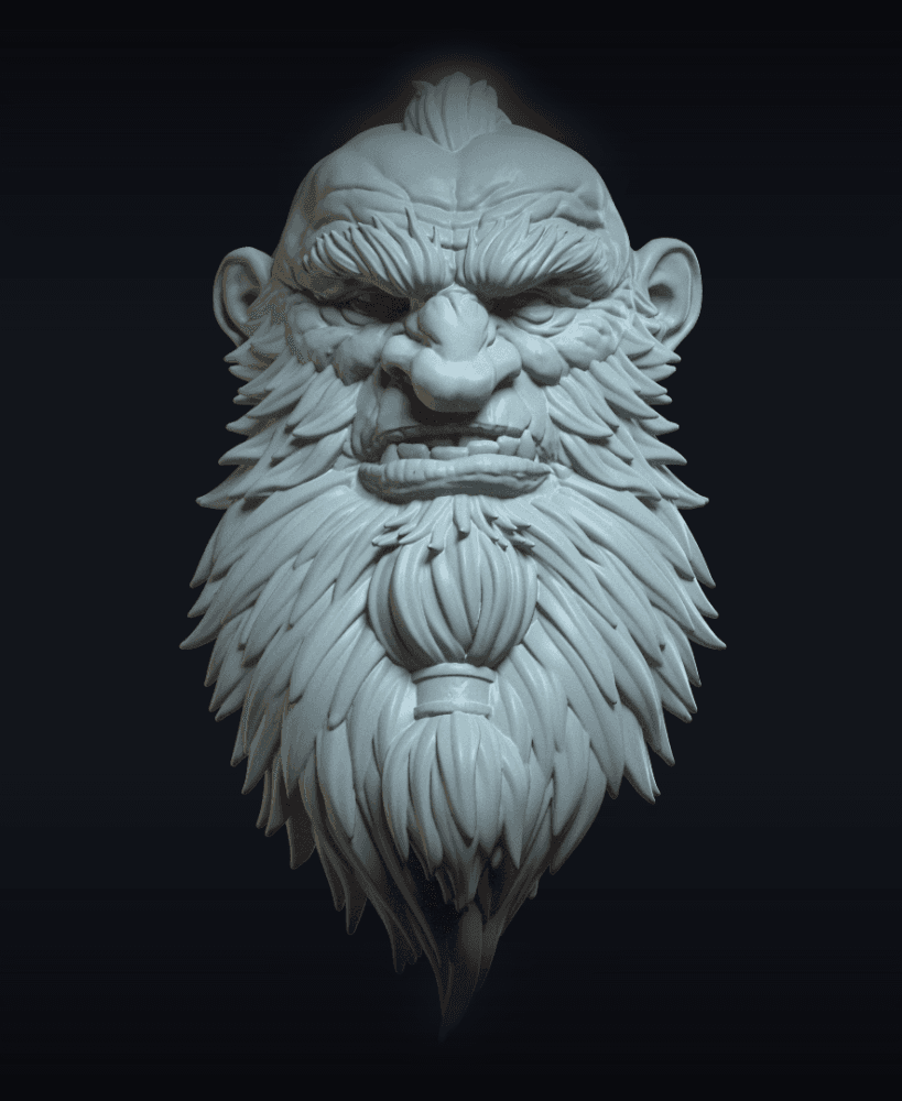 Dwarf v4 - Custom Action Figure Head 3d model