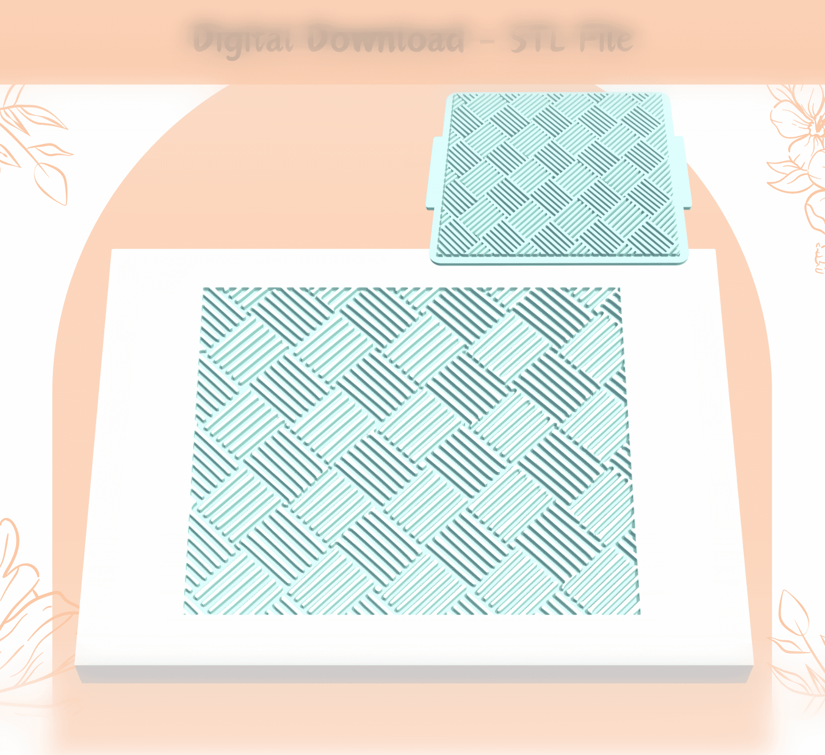 Abstract Checker Texture Mat | STL File | Clay Embossing Stamp | Unique Pattern | Polymer Clay Earri 3d model
