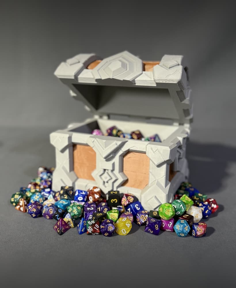 Custom DND Dwarven Chest Dice Holder STL (3D Print File) 3d model
