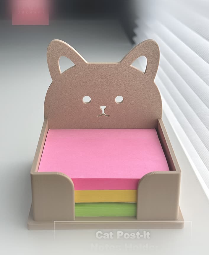Cat Post-it Notes Holder 3d model