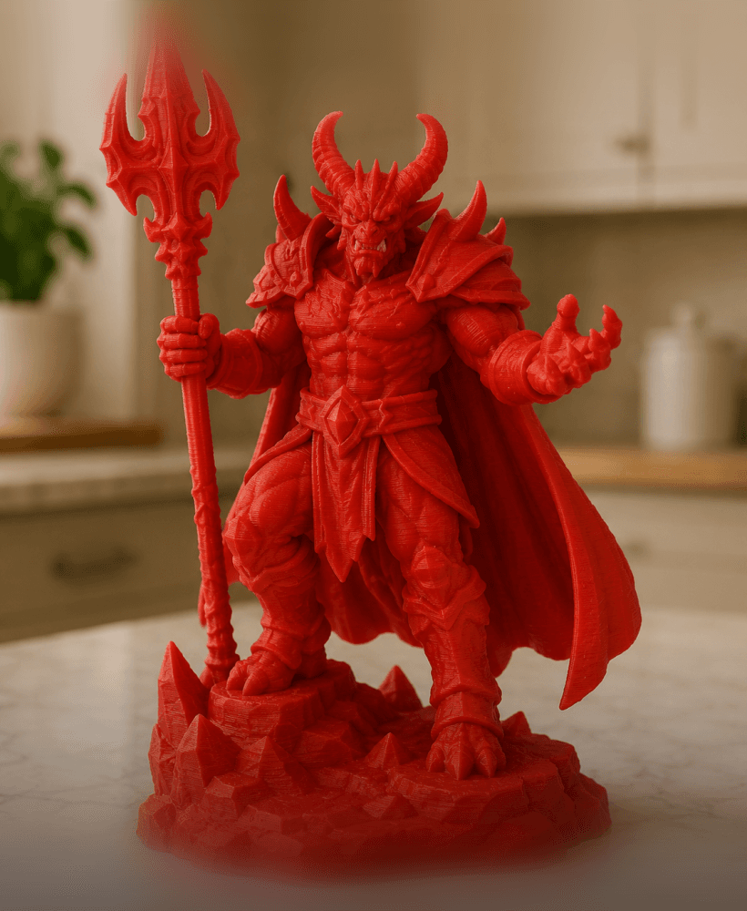 Red Demon Lord with Staff STL 3d model