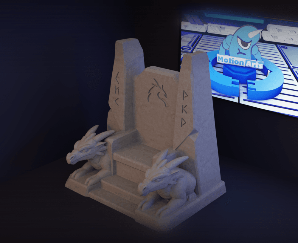 Trono dragão cartoon minimalista.stl 3d model