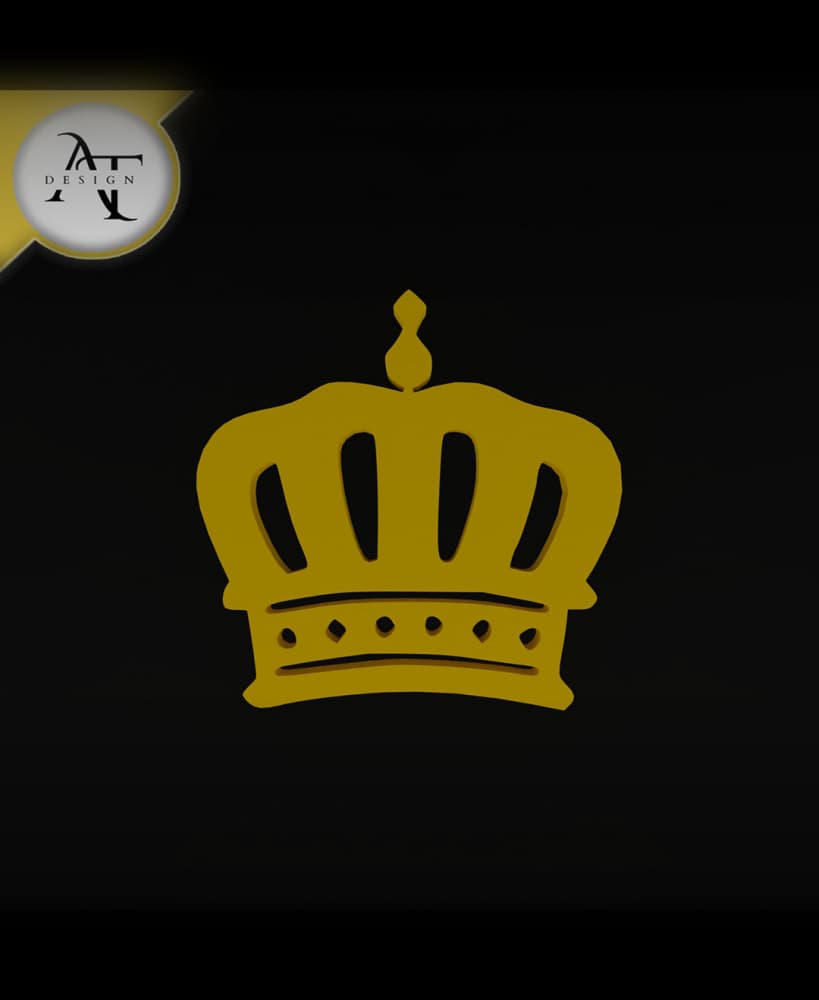 Simple Crown Symbol - 2D Art 3d model