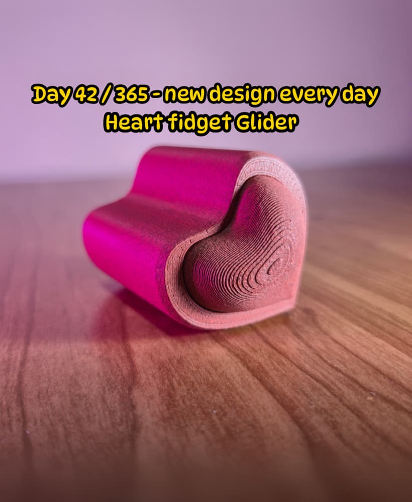 Heart Fidget Glider – Dual Button Press Toy Tube 3d model