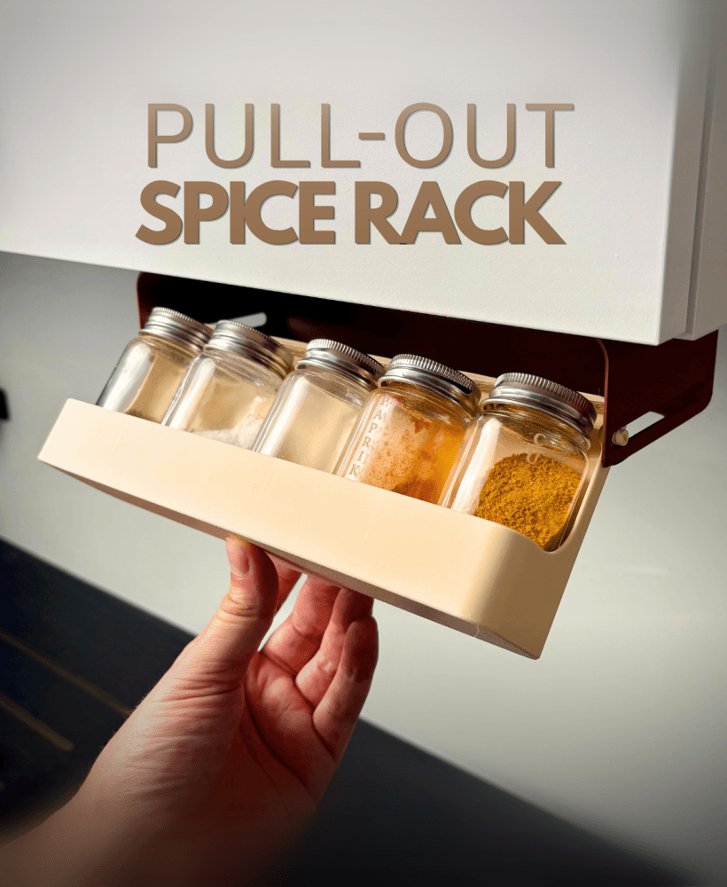 Spice Rack Organizer | Pull-Out Holder | 5 Jars 3d model