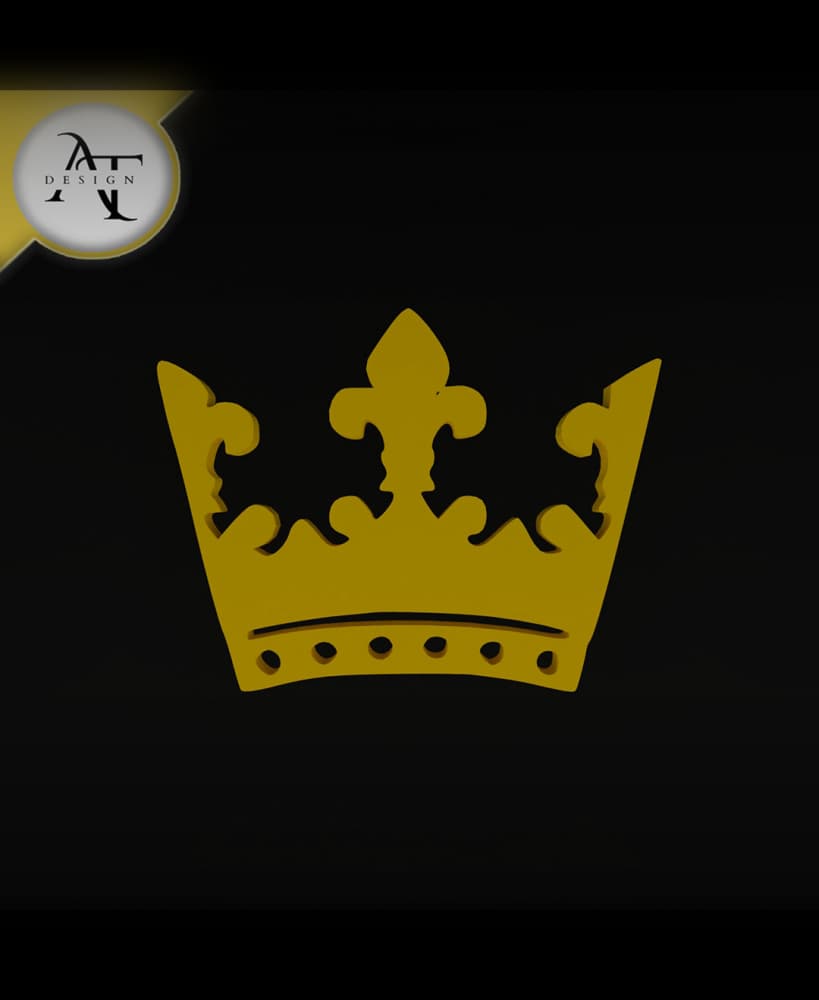Simple Crown Symbol - 2D Art 3d model