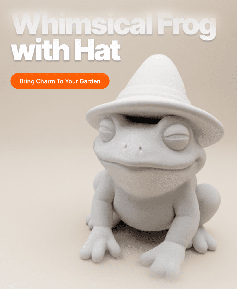Whimsical Frog with Hat – Stylized Forest Friend 3d model