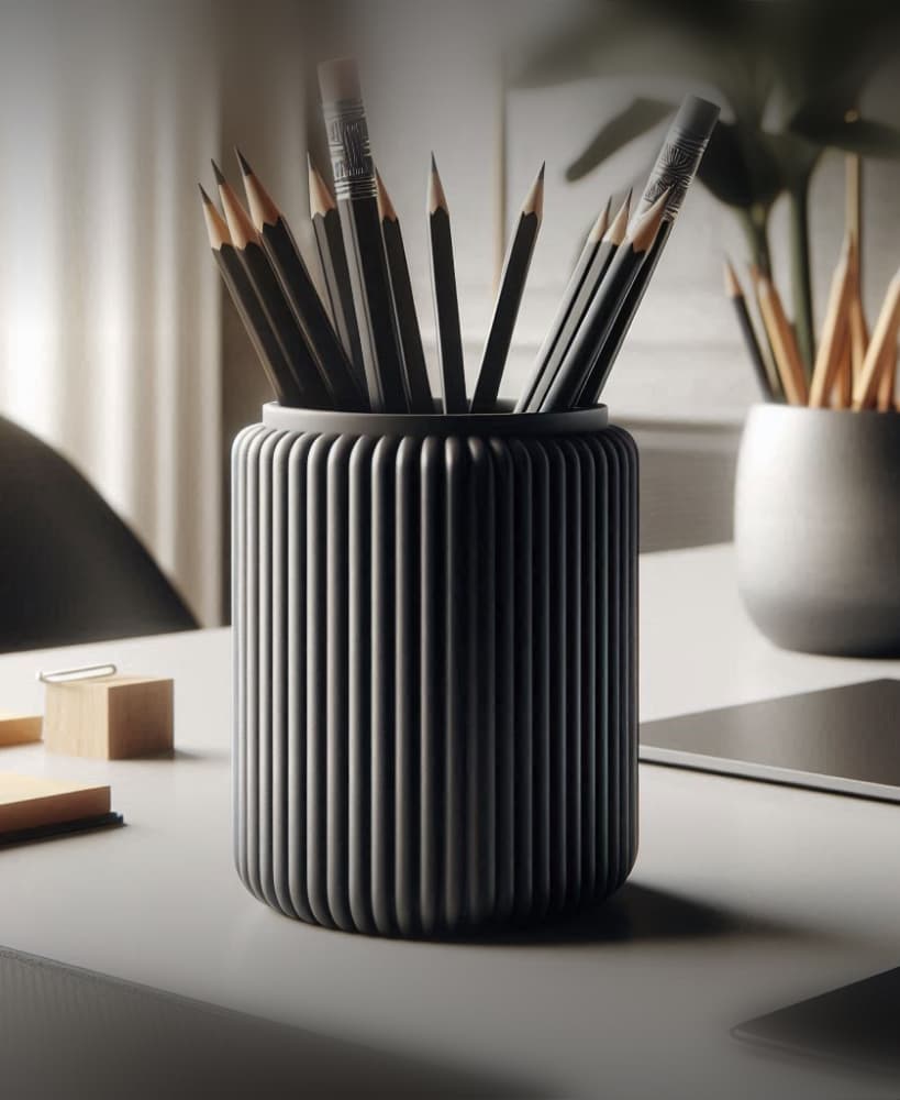 Modern Ribbed Pencil Holder, Toothbrush Holder 3d model