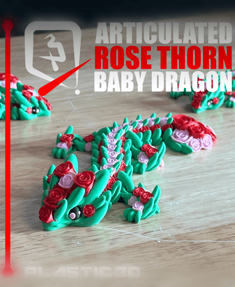 Baby Articulated Rose Dragon — The Flora Guardian 3d model