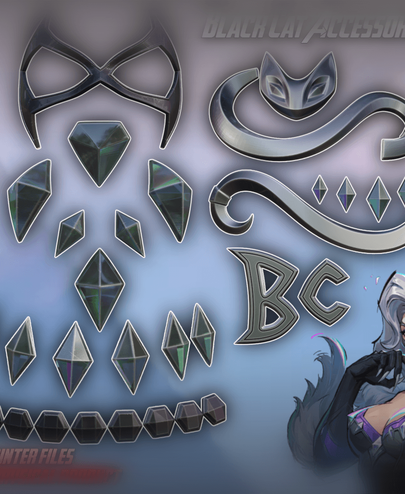 Black Cat Accessories Marvel Rivals 3d model