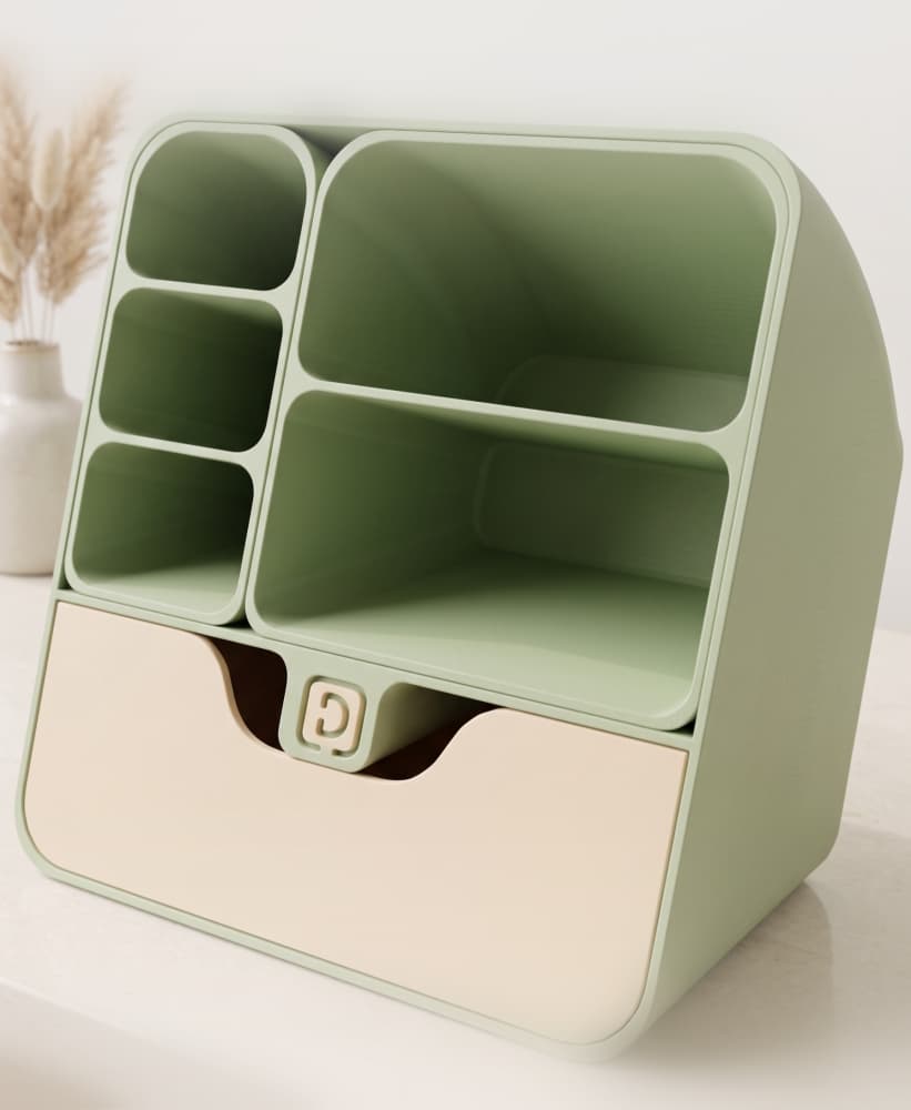 Retro-Modern Desk Organizer 3d model