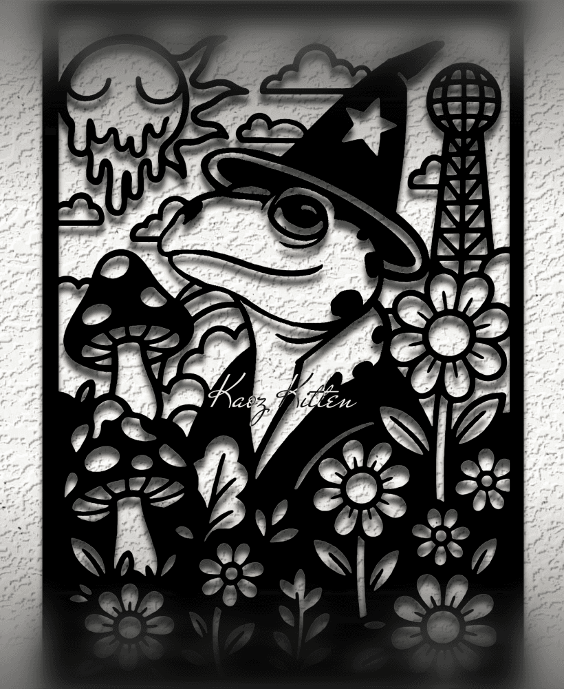 lizard wizard wall art home decor 3d model
