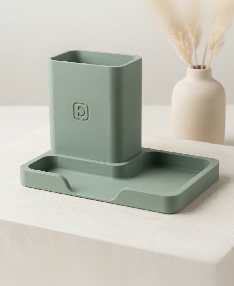 3D Printable Pen Holder and Catchall Tray 3d model