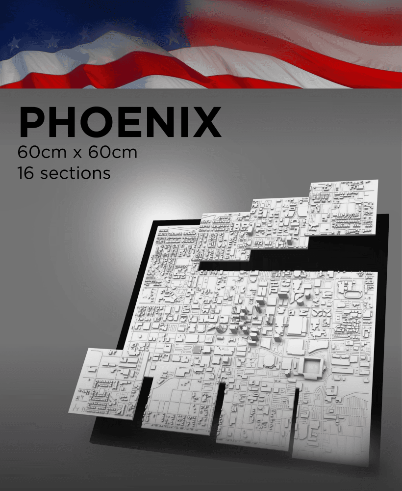 PHOENIX, Skyline 3d map 3d model